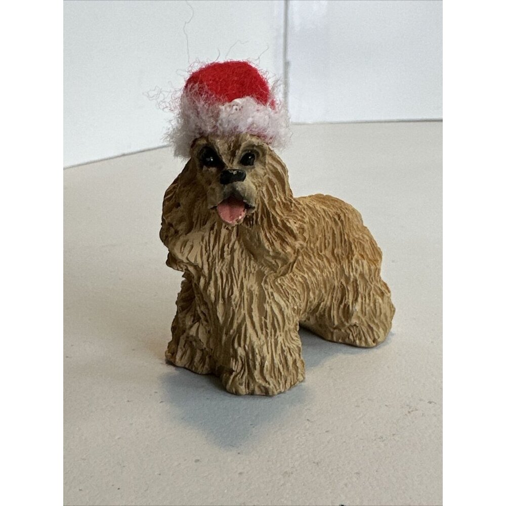 cocker spaniel christmas ornament santa hat 2”by 2.25” Small Resin